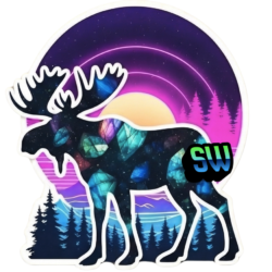 69 - Labradorite Moose - WATERPROOF STICKER